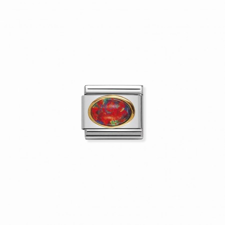 Nomination Gold Oval Red Opal Stone Composable Charm